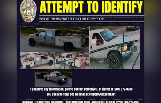 Jacksonville Beach Police Seek Public's Aid in Identifying Suspects in $6,200 Trailer Theft at Windward Beach Marine