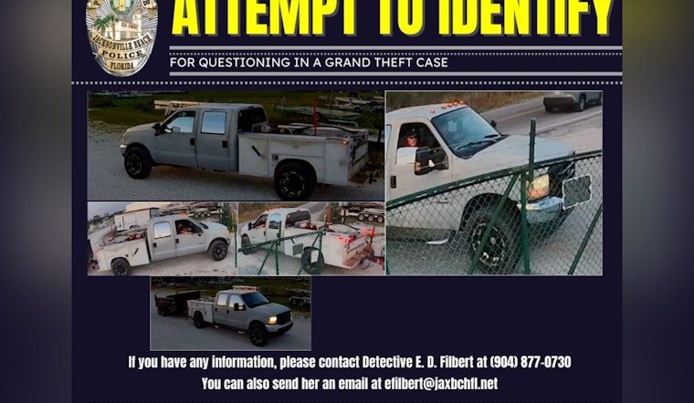 Jacksonville Beach Police Seek Public's Aid in Identifying Suspects in $6,200 Trailer Theft at Windward Beach Marine