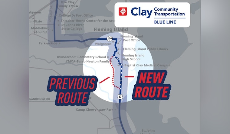 Jacksonville Transportation Authority Expands CCT Blue Line to Include Vital Stops in Fleming Island