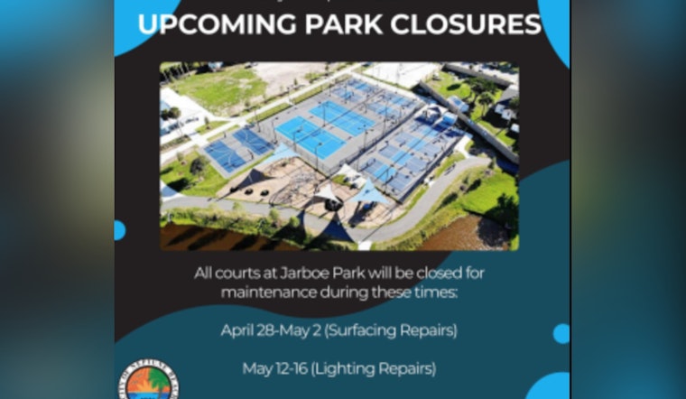 Jarboe Park Court Closures Announced for Early May Maintenance, City Seeks Public's Patience