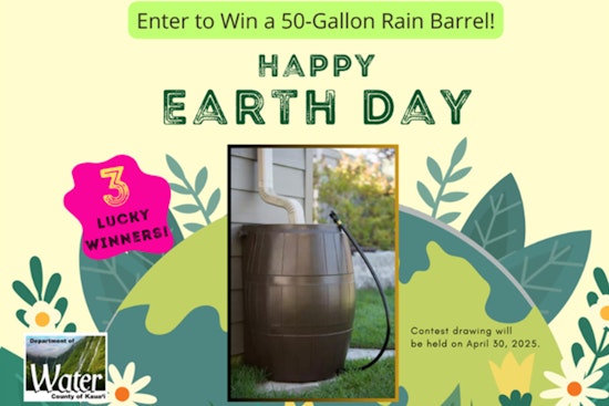 Kauaʻi Residents Urged to Embrace Sustainability with Final Chance to Win 50-Gallon Rain Barrels from DOW