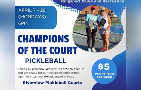 Kingsport Parks and Recreation Opens Registration for "Champions of the Court" Pickleball Event
