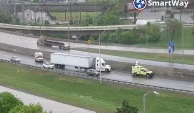 Knoxville Motorists Delayed as Tractor Trailer Crash Leads to Diesel Spill on I-40 West Near Hall of Fame Drive