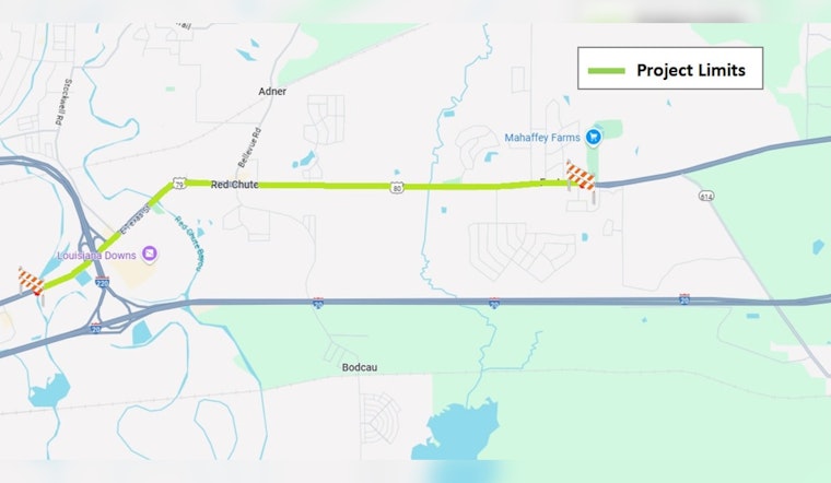 Major $8.4 Million Roadwork on US 80 Set to Begin in Bossier City/Haughton, Expect Lane Closures