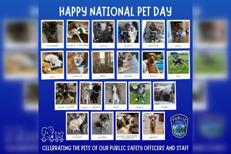 Mankato Police and Fire Department Celebrate National Pet Day with Heartwarming Post and Community Invitation