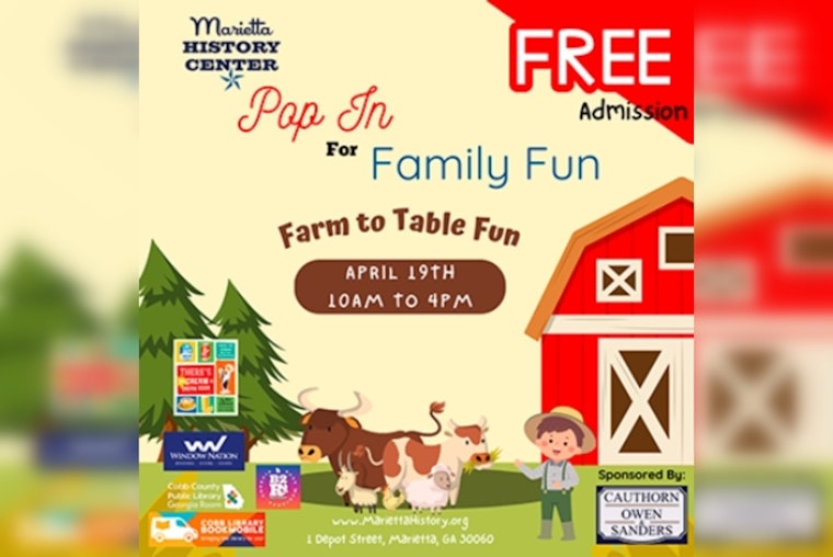 Marietta History Center Hosts Free "Farm to Table Fun" Pop-In Event for Families on April 19th