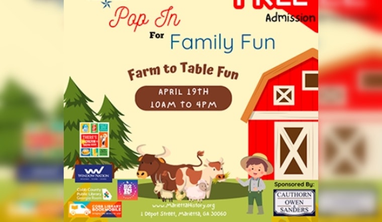 Marietta History Center Hosts Free "Farm to Table Fun" Pop-In Event for Families on April 19th