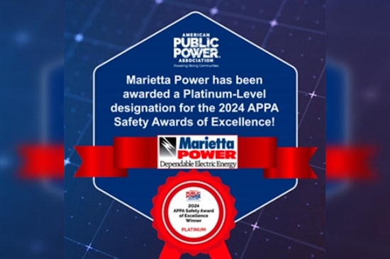 Marietta Power Shines with Platinum-Level Safety Honor from American Public Power Association