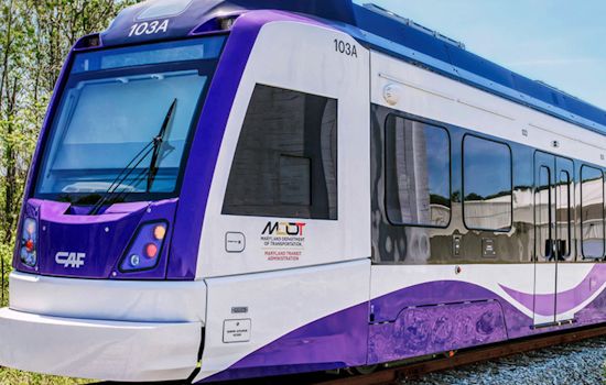 Maryland's Purple Line Light Rail Vehicles Begin Dynamic Testing on Glenridge Track
