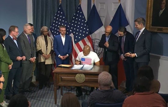 Mayor Eric Adams Signs Landmark Laws to Rein in NYC's Scaffolding and Improve Sidewalk Aesthetics
