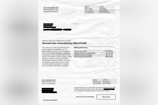 Mecklenburg County Warns Residents of Scam Letters Falsely Demanding Property Tax Payments