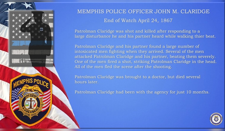 Memphis Patrolman Killed in the Line of Duty After Attack by Intoxicated Individuals