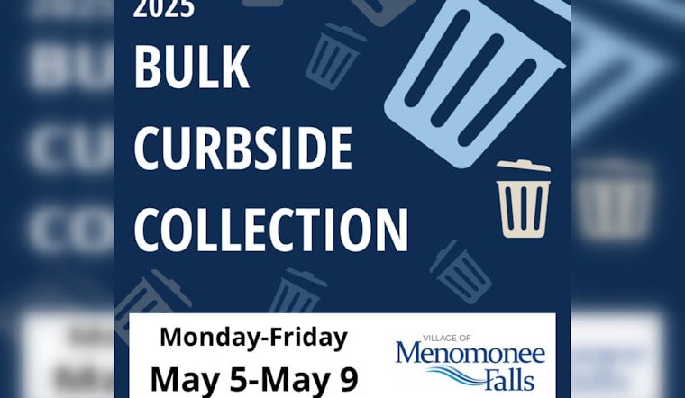 Menomonee Falls Residents Can Sign Up for Free Annual Bulk Item Curbside Pickup from May 5 to 9