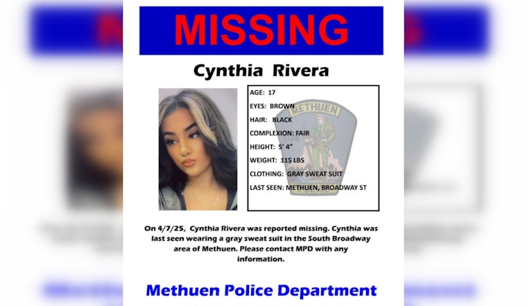 Methuen Police Department Seeks Public's Help to Find Missing Teen Cynthia Rivera