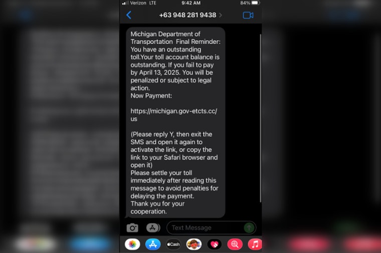Michigan Officials Warn of Surge in Text Message Toll Scams in Western Region