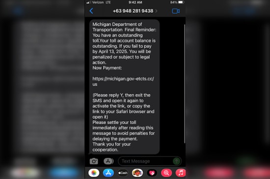 Michigan Officials Warn of Surge in Text Message Toll Scams in Western Region