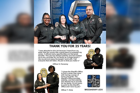 Milwaukee County Sheriff's Office Honors Two Veteran Correctional Officers for 25 Years of Service at County Jail