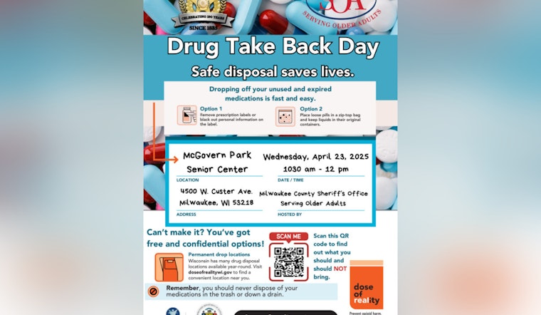 Milwaukee County Sheriff's Office Hosts Drug Take-Back Events for Safe Disposal of Medications