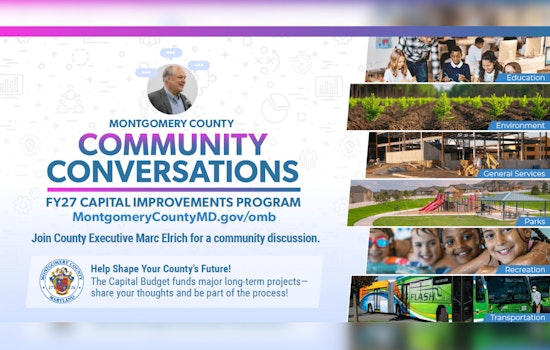 Montgomery County Executive Marc Elrich Seeks Public Input on Fiscal Year 2027 Capital Budget