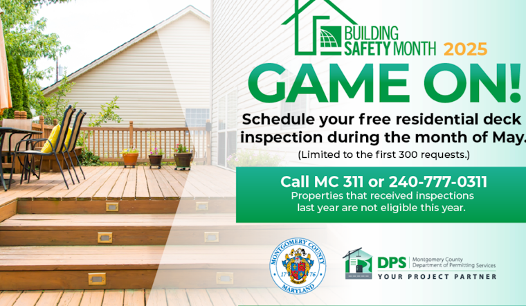 Montgomery County Offers Free Deck Inspections During "Building Safety Month" in May