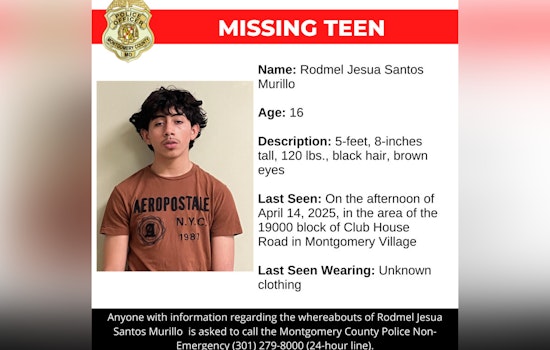 Montgomery County Police Escalate Search for Missing Teen Rodmel Jesua Santos Murillo as Community Is Urged to Help
