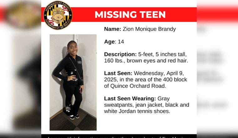 Montgomery County Police Seek Public Help to Find Missing Teen Zion Monique Brandy