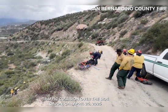 Motorcyclist Rescued After 100-Foot Fall in San Bernardino Mountains, Emergency Crews Overcome Terrain Challenges