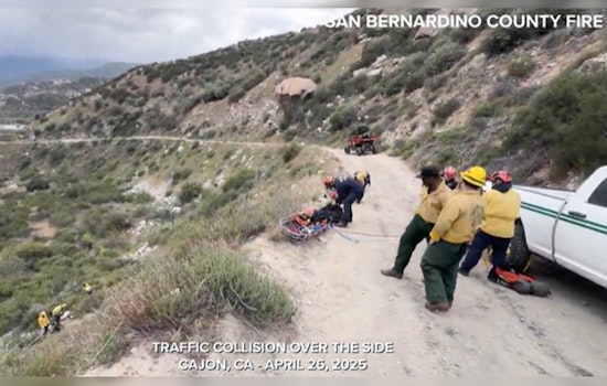 Motorcyclist Rescued After 100-Foot Fall in San Bernardino Mountains, Emergency Crews Overcome Terrain Challenges