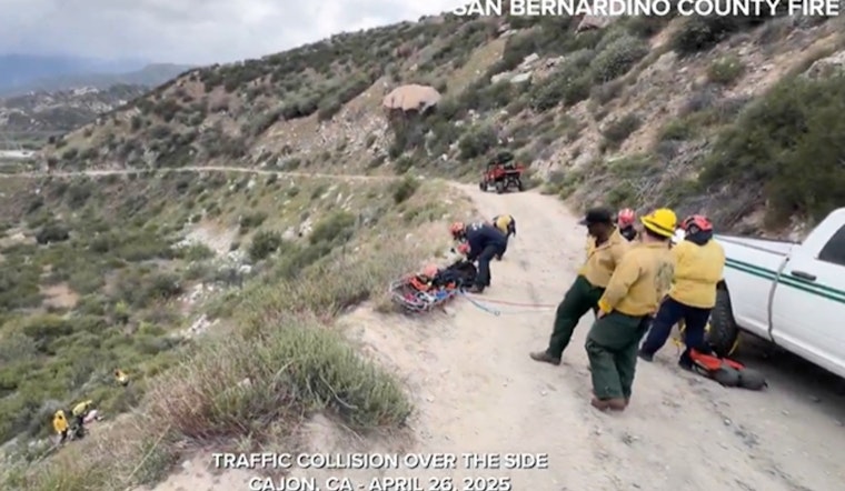 Motorcyclist Rescued After 100-Foot Fall in San Bernardino Mountains, Emergency Crews Overcome Terrain Challenges