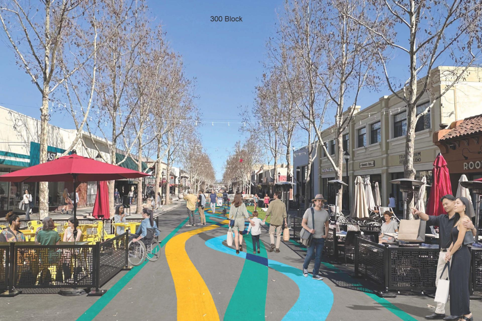 Mountain View to Embellish Downtown with "Ribbons" Street Treatment Starting May 6