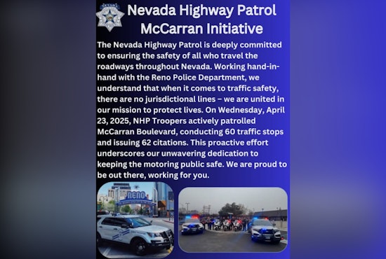 Nevada Highway Patrol Teams Up with Reno Police for Focused Traffic Enforcement on McCarran Boulevard