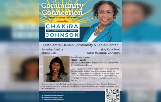 New DeKalb Commissioner Chakira Johnson to Host 'Community Connection' Breakfast in Stone Mountain
