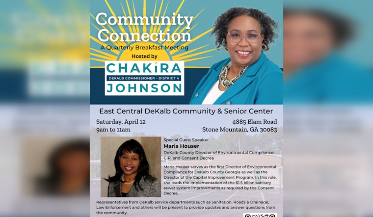 New DeKalb Commissioner Chakira Johnson to Host 'Community Connection' Breakfast in Stone Mountain
