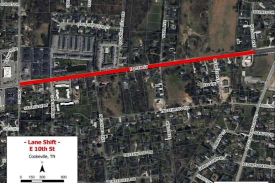New Traffic Patterns on East 10th Street in Cookeville as Widening Project Enters Next Phase