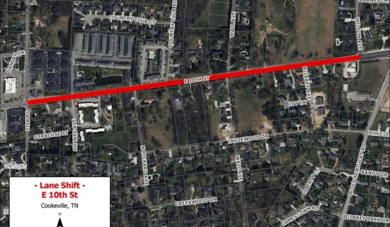 New Traffic Patterns on East 10th Street in Cookeville as Widening Project Enters Next Phase