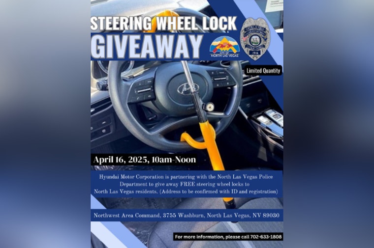 North Las Vegas Police Partner with Hyundai for Steering Wheel Lock Giveaway to Combat Vehicle Theft