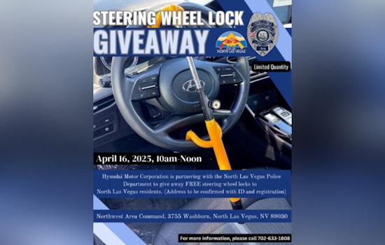 North Las Vegas Police Partner with Hyundai for Steering Wheel Lock Giveaway to Combat Vehicle Theft