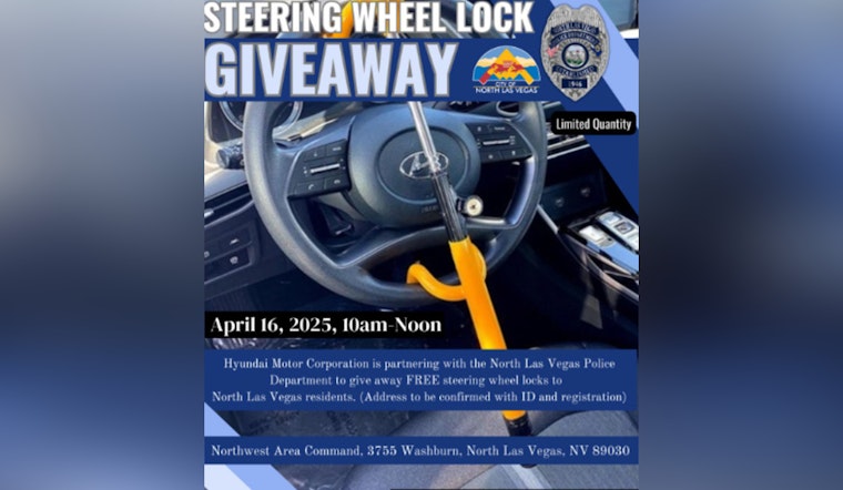North Las Vegas Police Partner with Hyundai for Steering Wheel Lock Giveaway to Combat Vehicle Theft