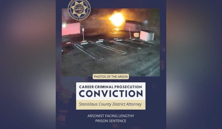 Oakdale Man Convicted of Arson, Faces 12-Year Sentence for Modesto Strip Mall Fire