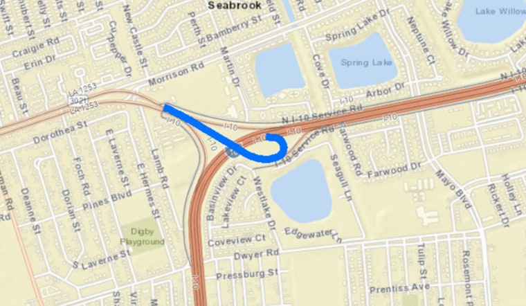 Orleans Parish I-10 Eastbound Lane and Ramp Closures Announced for Guardrail Repairs