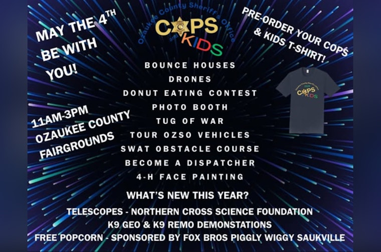 Ozaukee County Sheriff's Office Hosts Family-Friendly 'Cops & Kids Event' at Fairgrounds on May 4th