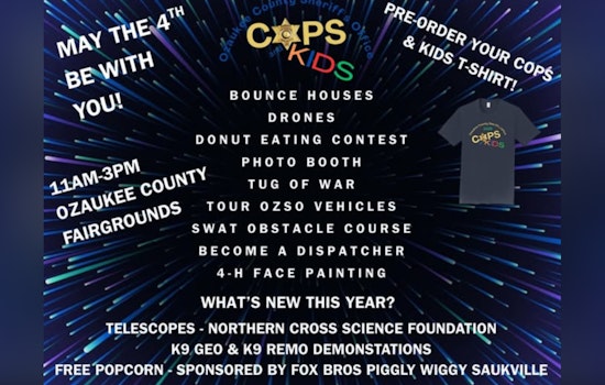 Ozaukee County Sheriff's Office Hosts Family-Friendly 'Cops & Kids Event' at Fairgrounds on May 4th