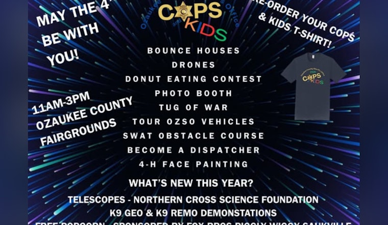 Ozaukee County Sheriff's Office Hosts Family-Friendly 'Cops & Kids Event' at Fairgrounds on May 4th