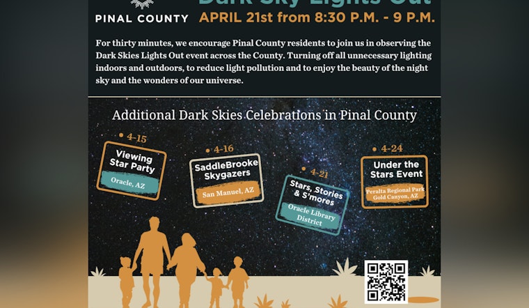 Pinal County Celebrates International Dark Sky Week with Lights Out Initiative to Combat Light Pollution
