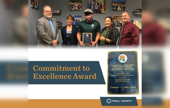 Pinal County Probation Officer Anthony Cobos Honored with Commitment to Excellence Award by State Association