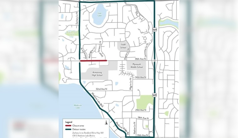 Plymouth's 36th Avenue Rehab Project Begins, Expect Detours and Delays through 2025