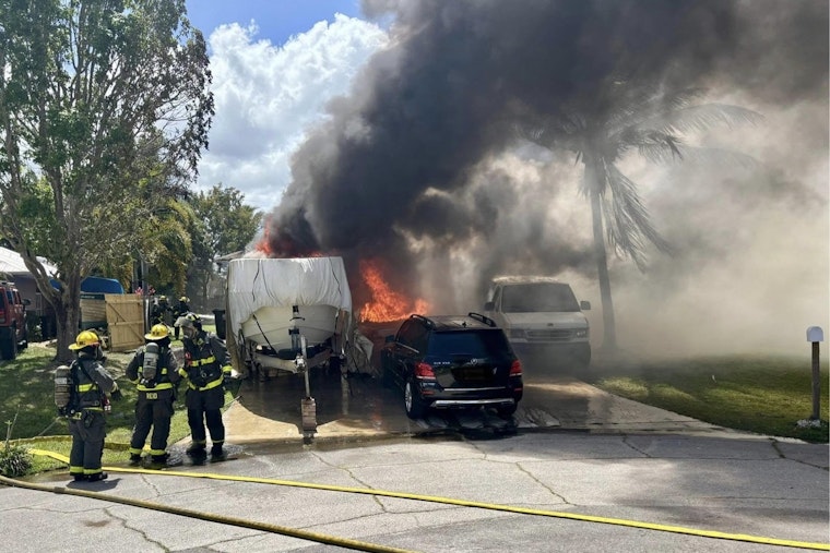 Port St. Lucie Home Engulfed in Flames Fire Destroys Property Vehicles and Boat