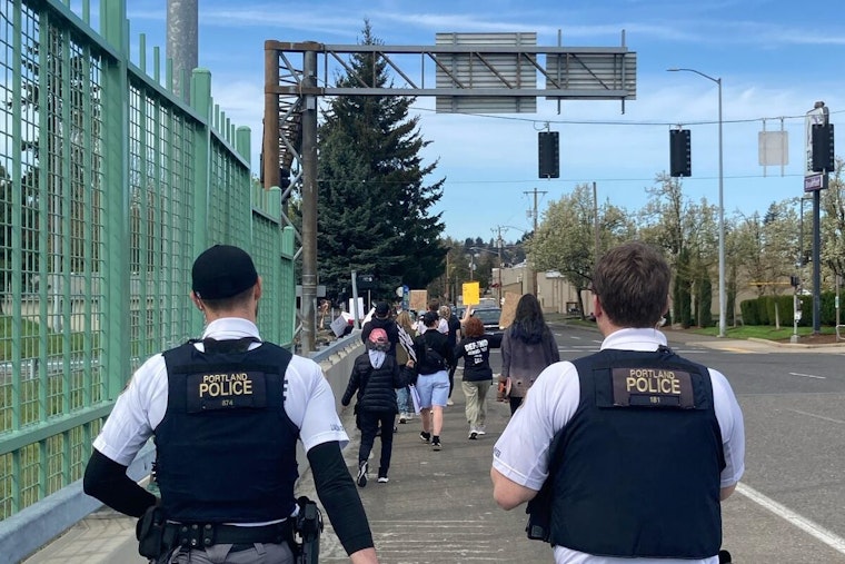 Portland Police Ensure Peaceful March, Woman Arrested for Vandalizing Fire Unit During Demonstration
