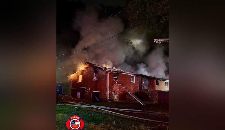 Raleigh Firefighters Battle Blaze in Quadruplex on Batts Rd., No Injuries Reported