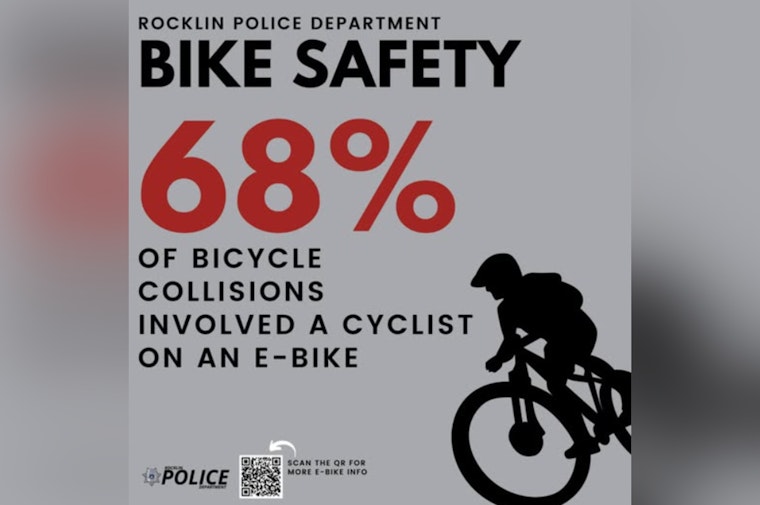 Rocklin Police Department Warns of Rising E-Bike Collisions Among Teens and Urges Road Safety Education
